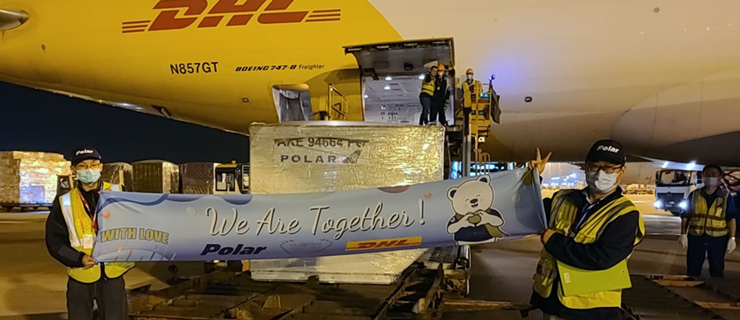 Polar Air Cargo team delivering Iowa Brace